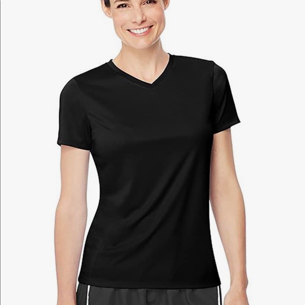 Hanes Dri Fit Black Tip in Size L